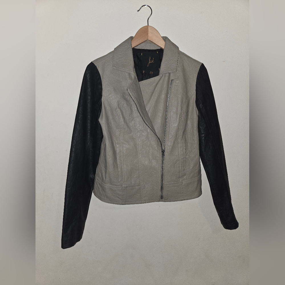 Women's Faux Leather Tan & Black Jacket- Size Medium